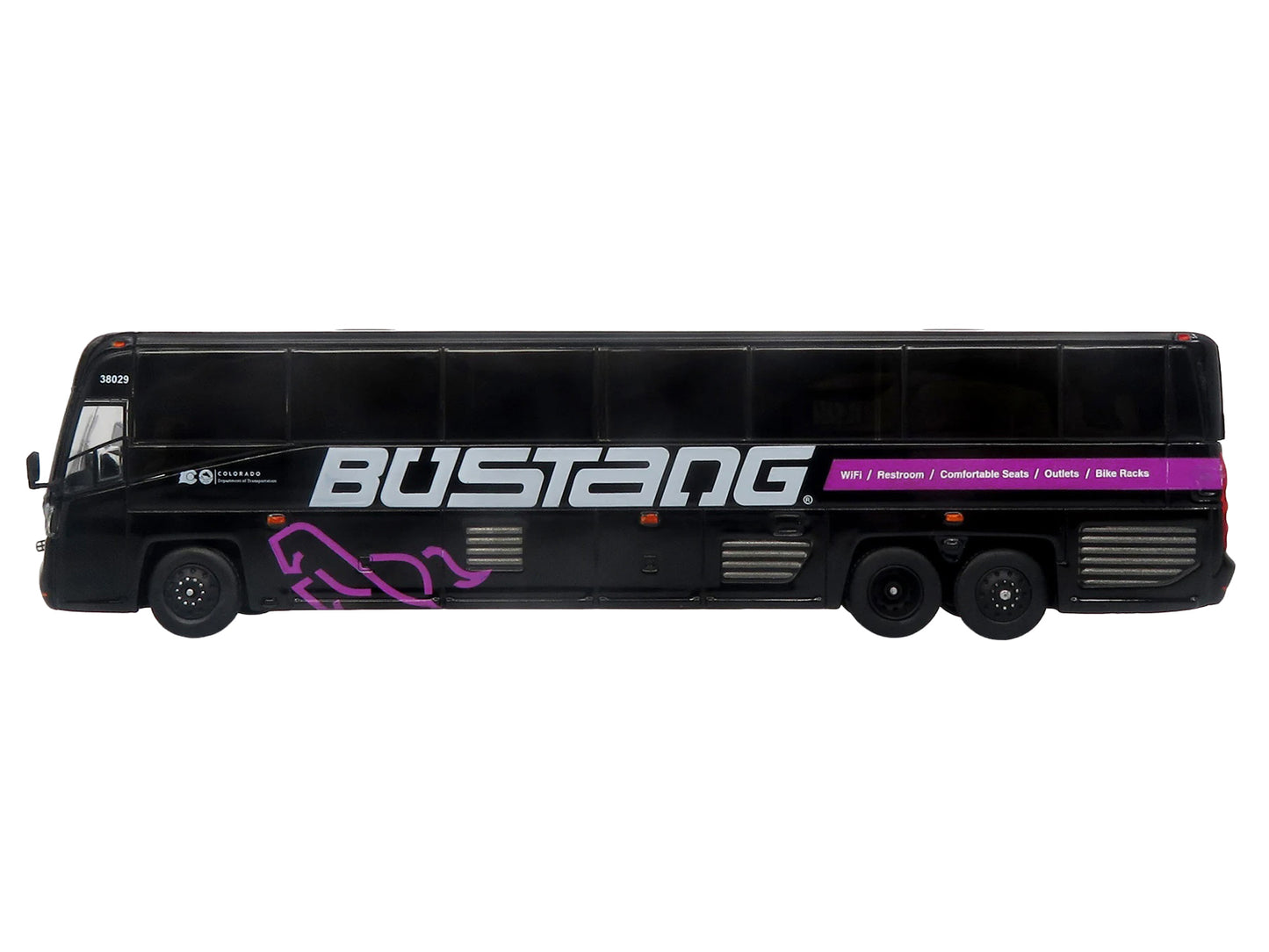 MCI D4520 Commuter Coach Bus "Bustang - Colorado Department of Transportation" Black "The Bus & Motorcoach Collection" Limited Edition to 504 pieces Worldwide 1/87 (HO) Scale T&y Diecast Model by Iconic Replicas