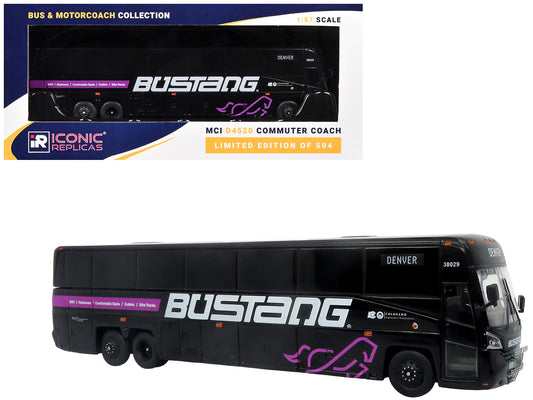 MCI D4520 Commuter Coach Bus "Bustang - Colorado Department of Transportation" Black "The Bus & Motorcoach Collection" Limited Edition to 504 pieces Worldwide 1/87 (HO) Scale T&y Diecast Model by Iconic Replicas