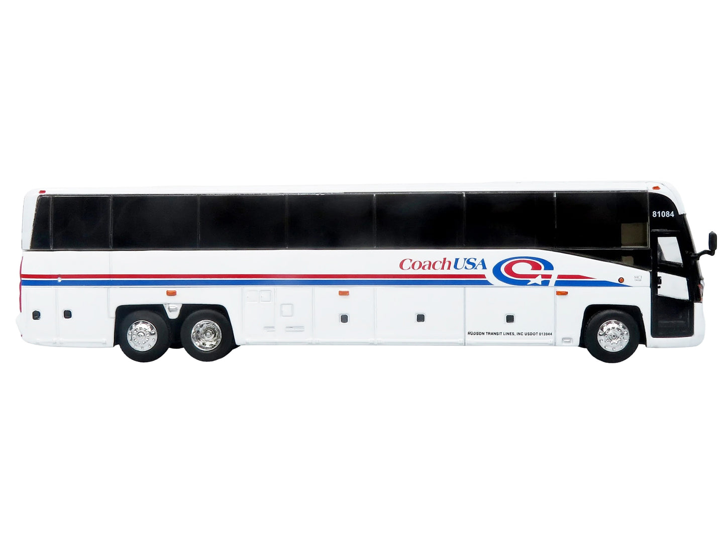 MCI D4520 Commuter Coach Bus "Coach USA" White with Blue and Red Stripes "The Bus & Motorcoach Collection" Limited Edition to 504 pieces Worldwide 1/87 (HO) Scale T&y Diecast Model by Iconic Replicas