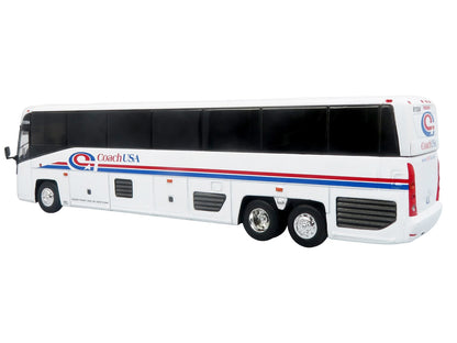 MCI D4520 Commuter Coach Bus "Coach USA" White with Blue and Red Stripes "The Bus & Motorcoach Collection" Limited Edition to 504 pieces Worldwide 1/87 (HO) Scale T&y Diecast Model by Iconic Replicas