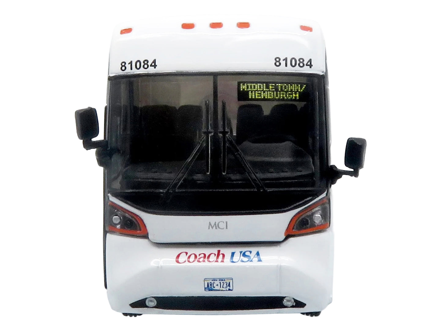 MCI D4520 Commuter Coach Bus "Coach USA" White with Blue and Red Stripes "The Bus & Motorcoach Collection" Limited Edition to 504 pieces Worldwide 1/87 (HO) Scale T&y Diecast Model by Iconic Replicas
