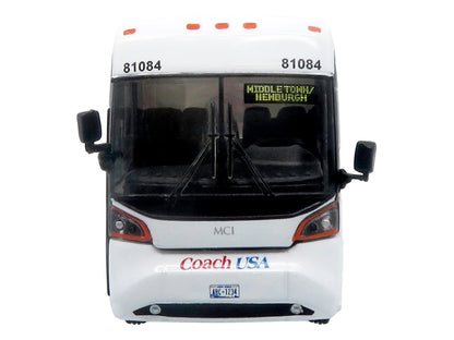 MCI D4520 Commuter Coach Bus "Coach USA" White with Blue and Red Stripes "The Bus & Motorcoach Collection" Limited Edition to 504 pieces Worldwide 1/87 (HO) Scale T&y Diecast Model by Iconic Replicas