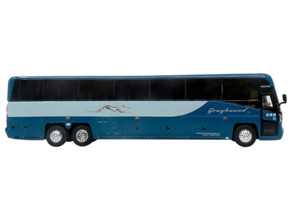 MCI D4520 Commuter Coach Bus "Greyhound Lines" Blue with Light Blue Stripes "The Bus & Motorcoach Collection" Limited Edition to 504 pieces Worldwide 1/87 (HO) Scale T&y Diecast Model by Iconic Replicas