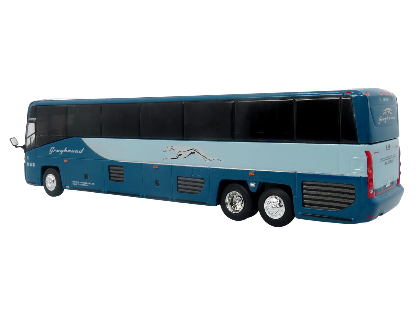 MCI D4520 Commuter Coach Bus "Greyhound Lines" Blue with Light Blue Stripes "The Bus & Motorcoach Collection" Limited Edition to 504 pieces Worldwide 1/87 (HO) Scale T&y Diecast Model by Iconic Replicas