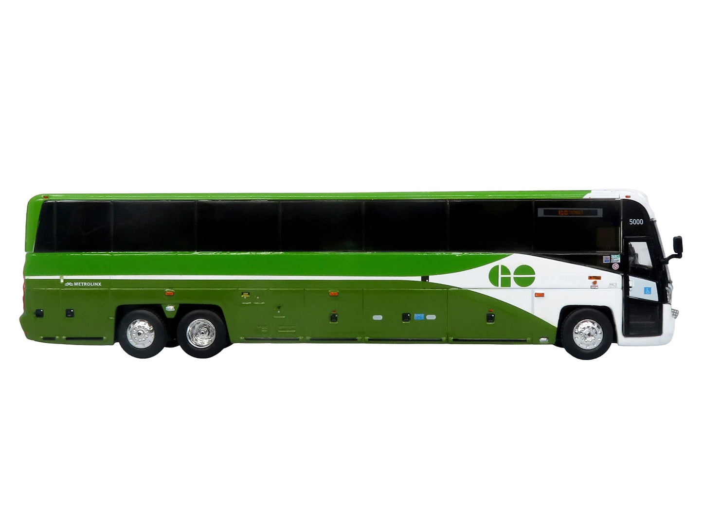 MCI D4520 Commuter Coach Bus "GO Transit" Green and White "The Bus & Motorcoach Collection" Limited Edition to 504 pieces Worldwide 1/87 (HO) Scale T&y Diecast Model by Iconic Replicas