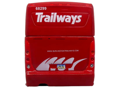 MCI D4520 Commuter Coach Bus "Burlington Trailways" Red with White Graphics "The Bus & Motorcoach Collection" Limited Edition to 504 pieces Worldwide 1/87 (HO) Scale T&y Diecast Model by Iconic Replicas