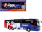 Scania Touring HD Coach Bus "France National Football Team" Blue with Graphics "International Federation of the Global Game" Series Limited Edition to 504 pieces Worldwide 1/87 (HO) Diecast Model by Iconic Replicas