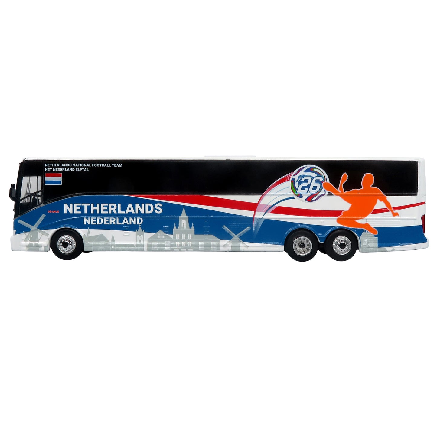Van Hool CX-45 Coach Bus "Netherlands National Football Team" White with Graphics "International Federation of the Global Game" Series Limited Edition to 504 pieces Worldwide 1/87 (HO) Diecast Model by Iconic Replicas