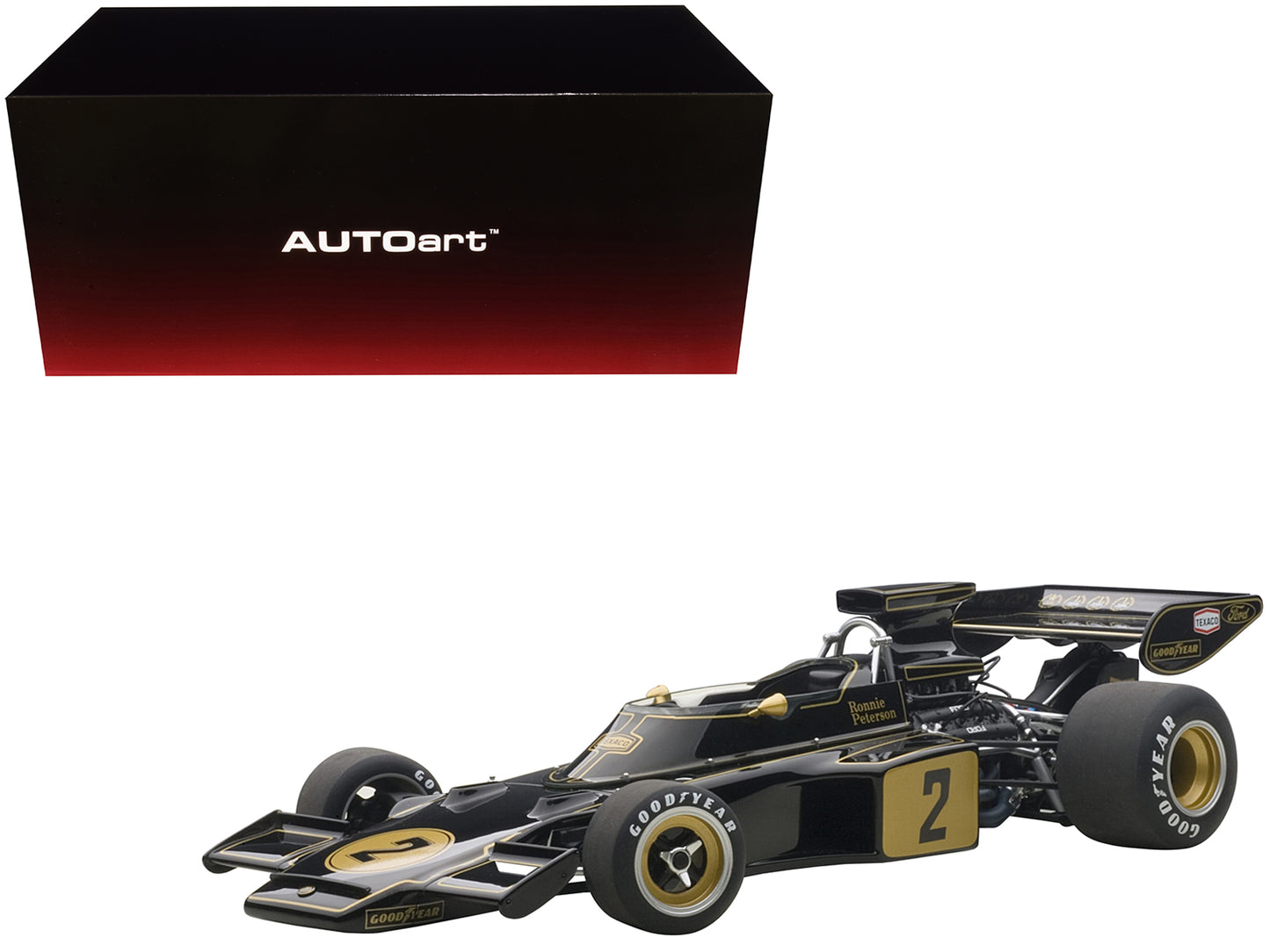 Lotus 72E 1973 Ronnie Peterson #2 1/18 Model Car by Autoart <h2>Lotus Autoart</h2> <p>High-quality diecast perfect for collectors and enthusiasts. Features detailed interior exterior craftsmanship, re