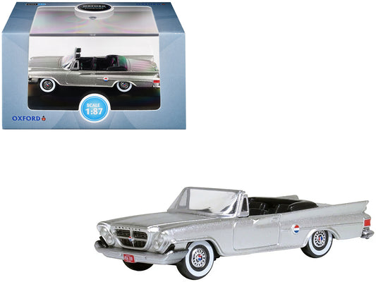 1961 Chrysler 300G Convertible Sheffield Silver Metallic 1/87 (HO) Scale T&y Diecast Model Car by Oxford T&y Diecast