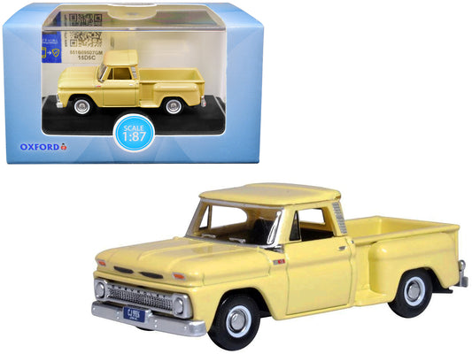 1965 Chevrolet C10 Stepside Pickup Truck Yellow 1/87 (HO) Scale T&y Diecast Model Car by Oxford T&y Diecast