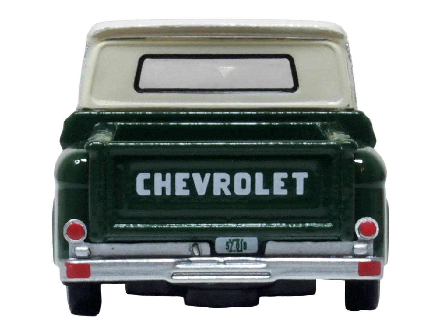 1965 Chevrolet C10 Stepside Pickup Truck Dark Green with Ivory Top 1/87 (HO) Scale T&y Diecast Model Car by Oxford T&y Diecast