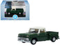 1965 Chevrolet C10 Stepside Pickup Truck Dark Green with Ivory Top 1/87 (HO) Scale T&y Diecast Model Car by Oxford T&y Diecast