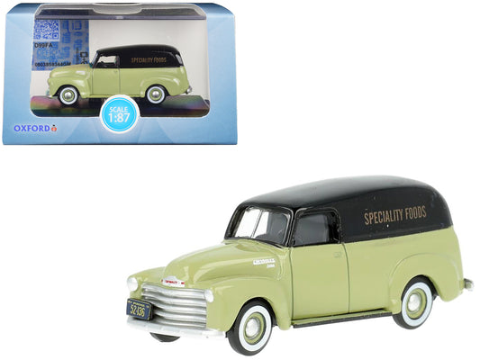 1950 Chevrolet Panel Van "Speciality Foods" Light Green and Black 1/87 (HO) Scale T&y Diecast Model Car by Oxford T&y Diecast