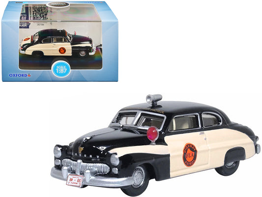 1949 Mercury Monarch Police Black and White "Florida Highway Patrol" 1/87 (HO) Scale T&y Diecast Model Car by Oxford T&y Diecast