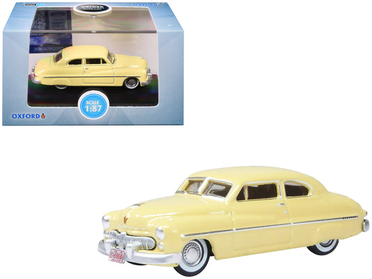 1949 Mercury 8 Coupe Calabash Yellow 1/87 (HO) Scale T&y Diecast Model Car by Oxford T&y Diecast