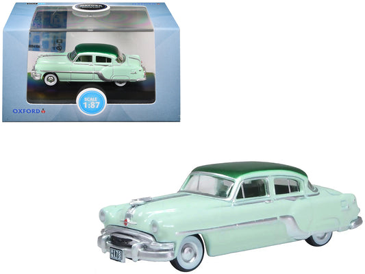 1954 Pontiac Chieftain 4 Door Shannon Green with Brookmere Green Top 1/87 (HO) Scale T&y Diecast Model Car by Oxford T&y Diecast
