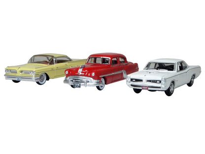 Pontiac Set of 3 Cars "100th Anniversary 2026" 1/87 (HO) Scale T&y Diecast Model Cars by Oxford T&y Diecast