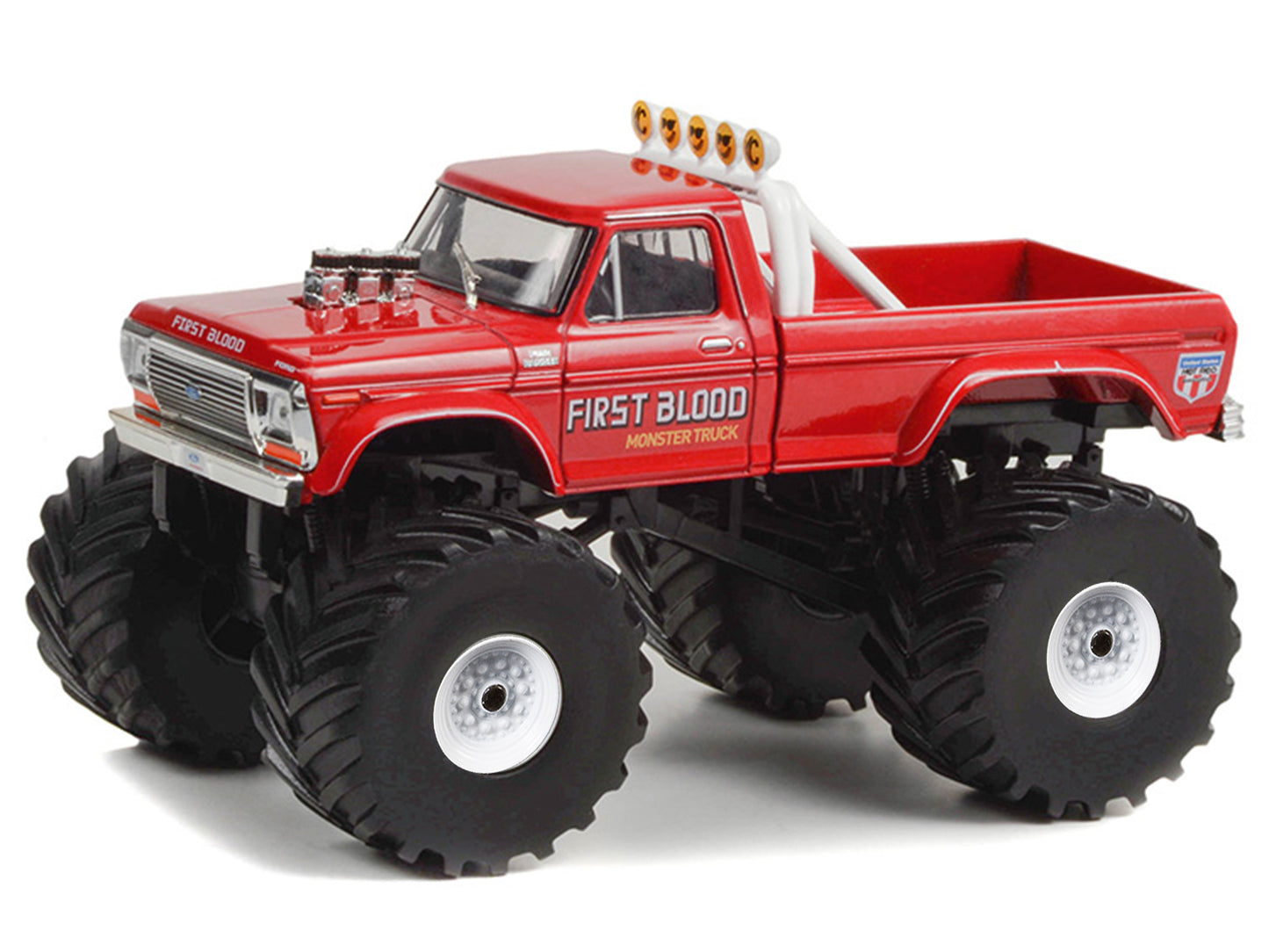 GreenLight 1978 Ford F-250 Monster Truck with 66-Inch Tires "First Blood" Red "Kings of Crunch" Series 1/43 Diecast Model Car by <h2>1978 Greenlight</h2> <p>High-quality perfect for collectors and ent