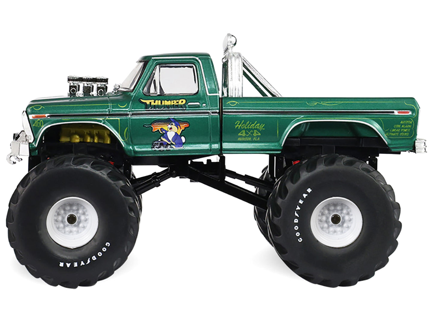 GreenLight 1975 Ford F-250 Monster Truck with 66-Inch Tires "Thumper" Green Metallic "Kings of Crunch" Series 1/43 Diecast Model Car by <h2>1975 Greenlight</h2> <p>High-quality perfect for collectors