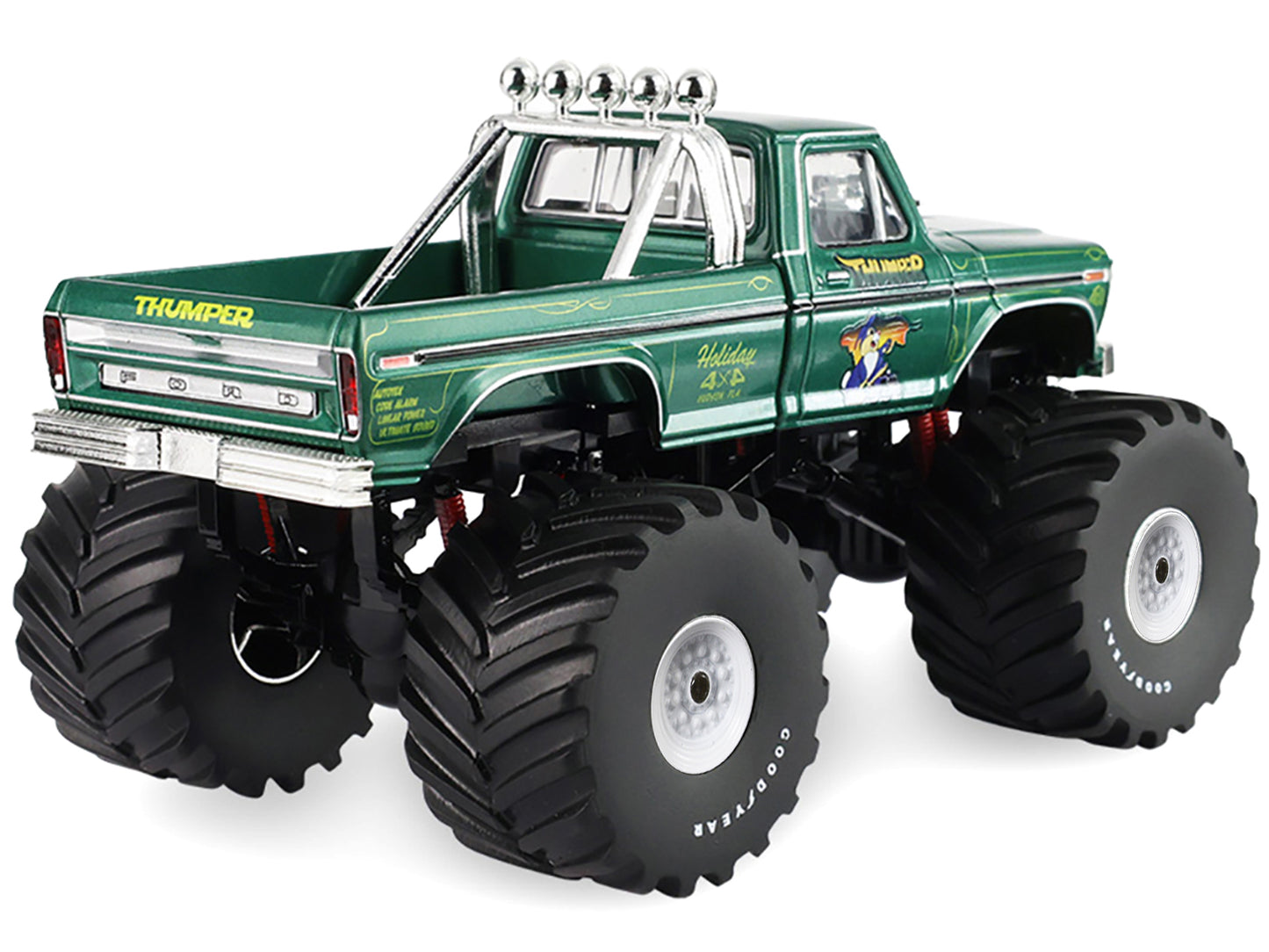 GreenLight 1975 Ford F-250 Monster Truck with 66-Inch Tires "Thumper" Green Metallic "Kings of Crunch" Series 1/43 Diecast Model Car by <h2>1975 Greenlight</h2> <p>High-quality perfect for collectors