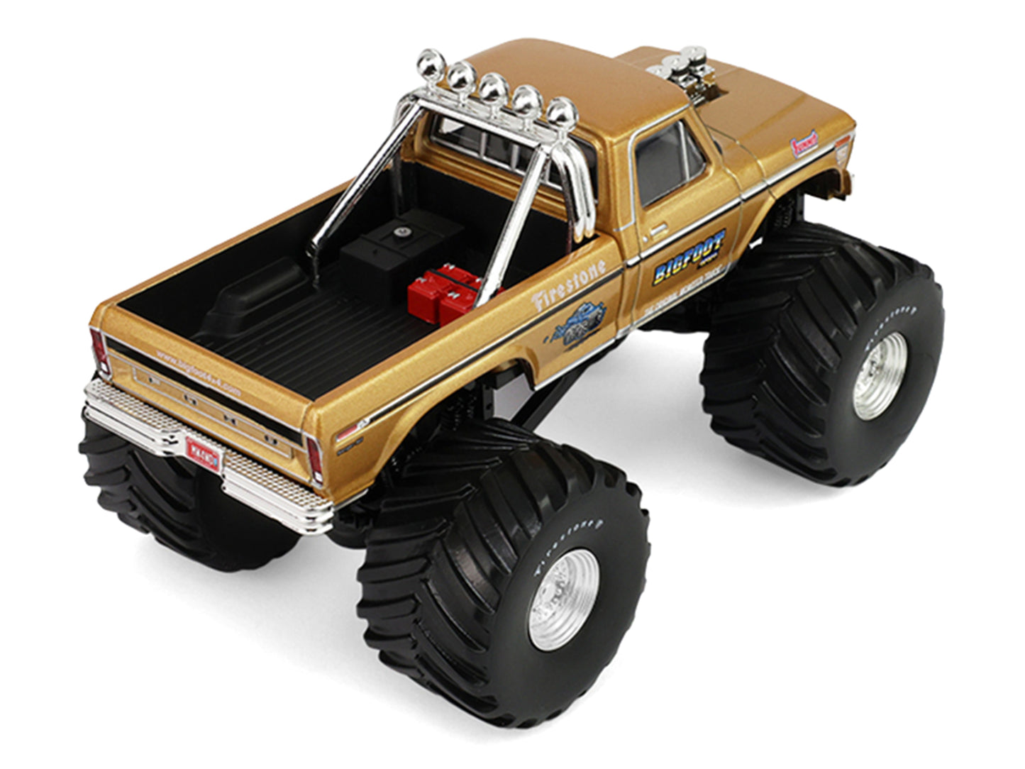 GreenLight 1979 Ford F-250 Monster Truck "Bigfoot #1 50th Anniversary" Gold Metallic "Kings of Crunch" Series 1/43 Diecast Model Car by <h2>1979 Greenlight</h2> <p>High-quality perfect for collectors