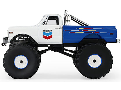 GreenLight 1972 Chevrolet K-10 Monster Truck "Chevron 150th Anniversary" White and Blue Metallic "Kings of Crunch" Series 1/43 Diecast Model Car by <h2>1972 Greenlight</h2> <p>High-quality perfect for