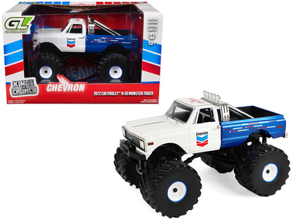 GreenLight 1972 Chevrolet K-10 Monster Truck "Chevron 150th Anniversary" White and Blue Metallic "Kings of Crunch" Series 1/43 Diecast Model Car by <h2>1972 Greenlight</h2> <p>High-quality perfect for