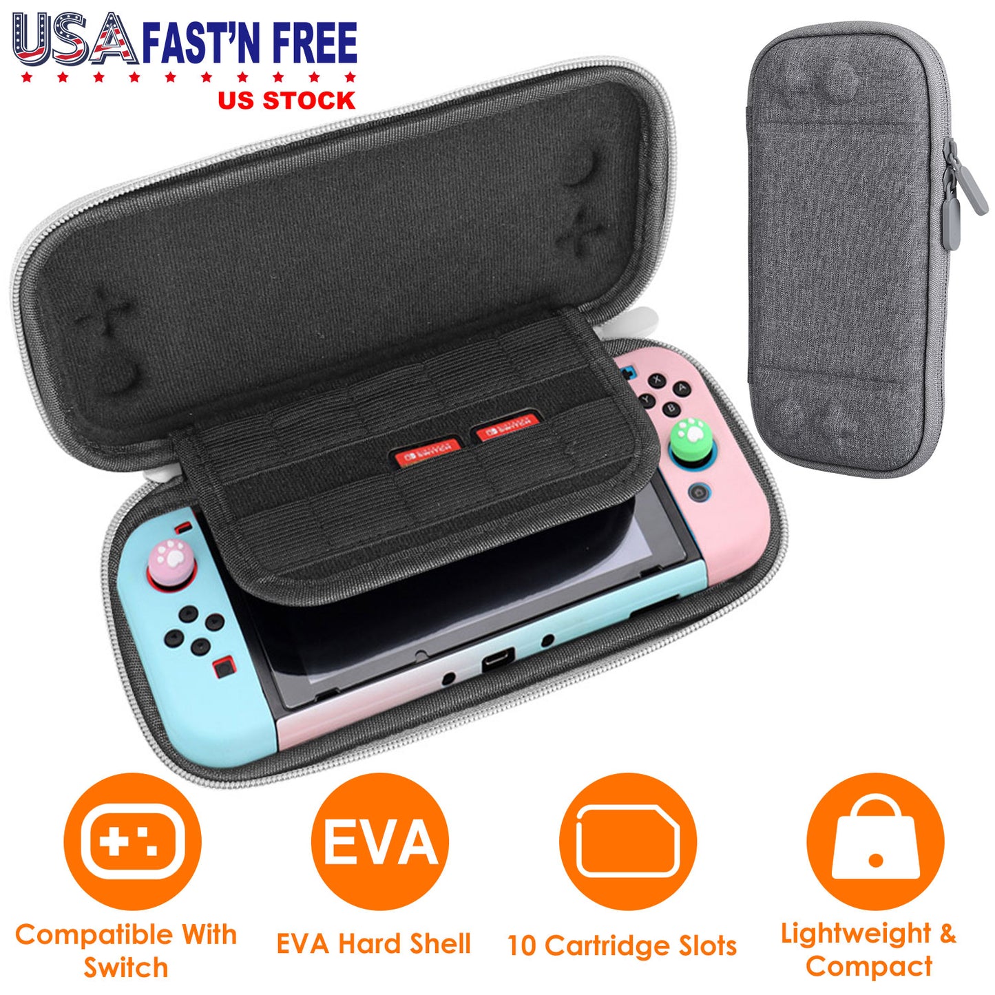 Carrying Case Compatible With Nintendo Switch Eva Hard Shell Console Storage Ba