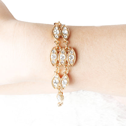 Noble Burnished Gold Bling Rhinestone Bracelet Gra
