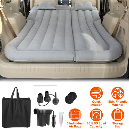Inflatable Suv Air Mattress Thickened Camping Bed Cushion With Pillow Pump Stor