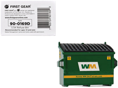 Refuse Trash Bin "Waste Management" Green Version D 1/34 Diecast by First Gear