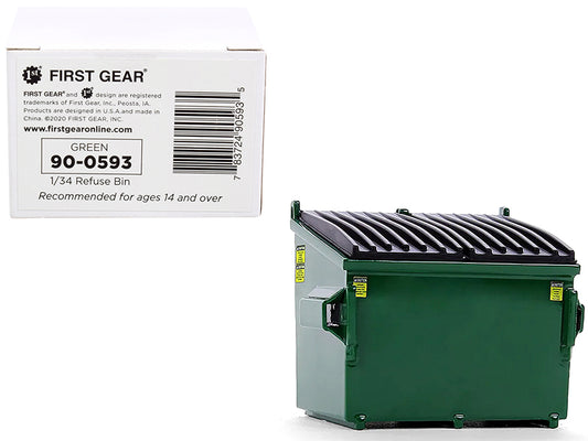 Refuse Trash Bin Green 1/34 T&y Diecast Model by First Gear
