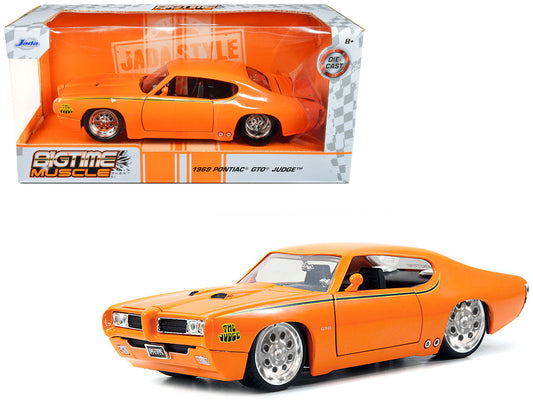 1969 Pontiac GTO Judge Pro Stock Orange 1/24 Diecast Car Model by Jada <h2>1969 Jada</h2> <p>High-quality perfect for collectors and enthusiasts. Features detailed interior exterior craftsmanship, rea