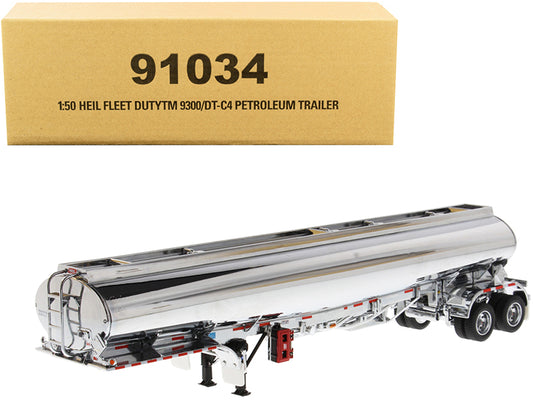 Heil Fleet Duty TM 9300/DT-C4 Petroleum Tanker Trailer Chrome "Transport Series" 1/50 T&y Diecast Model by T&y Diecast Masters