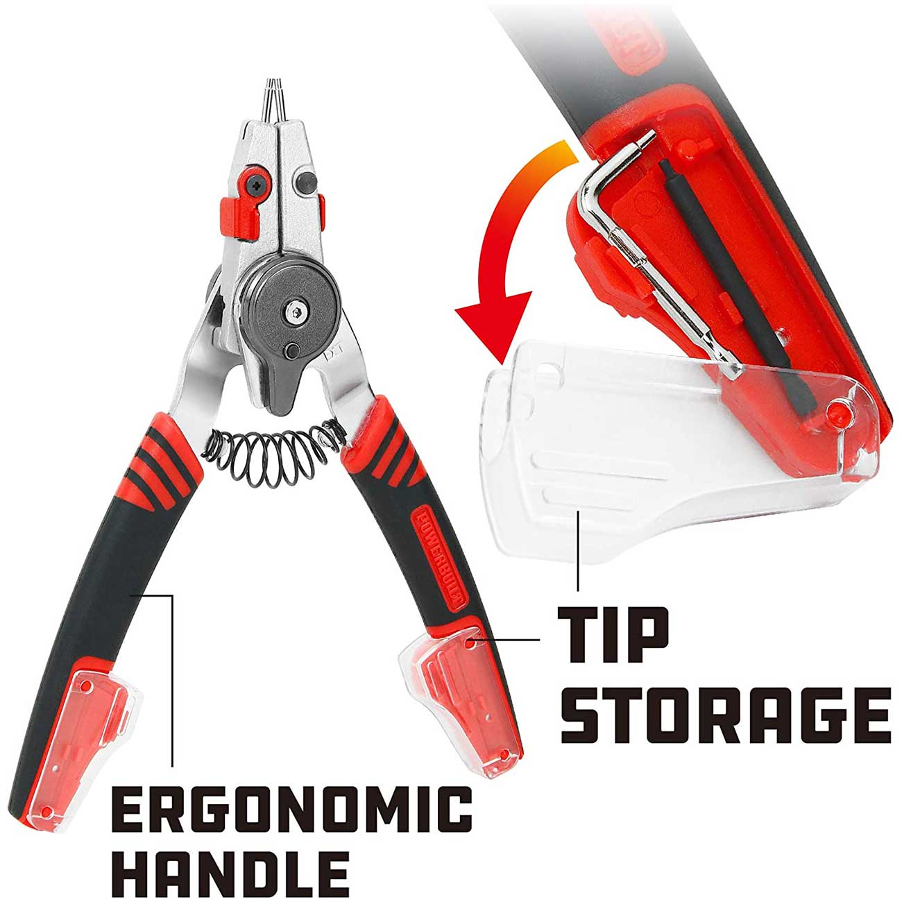 Powerbuilt Combination Switch Internal/External Snap Ring Pliers