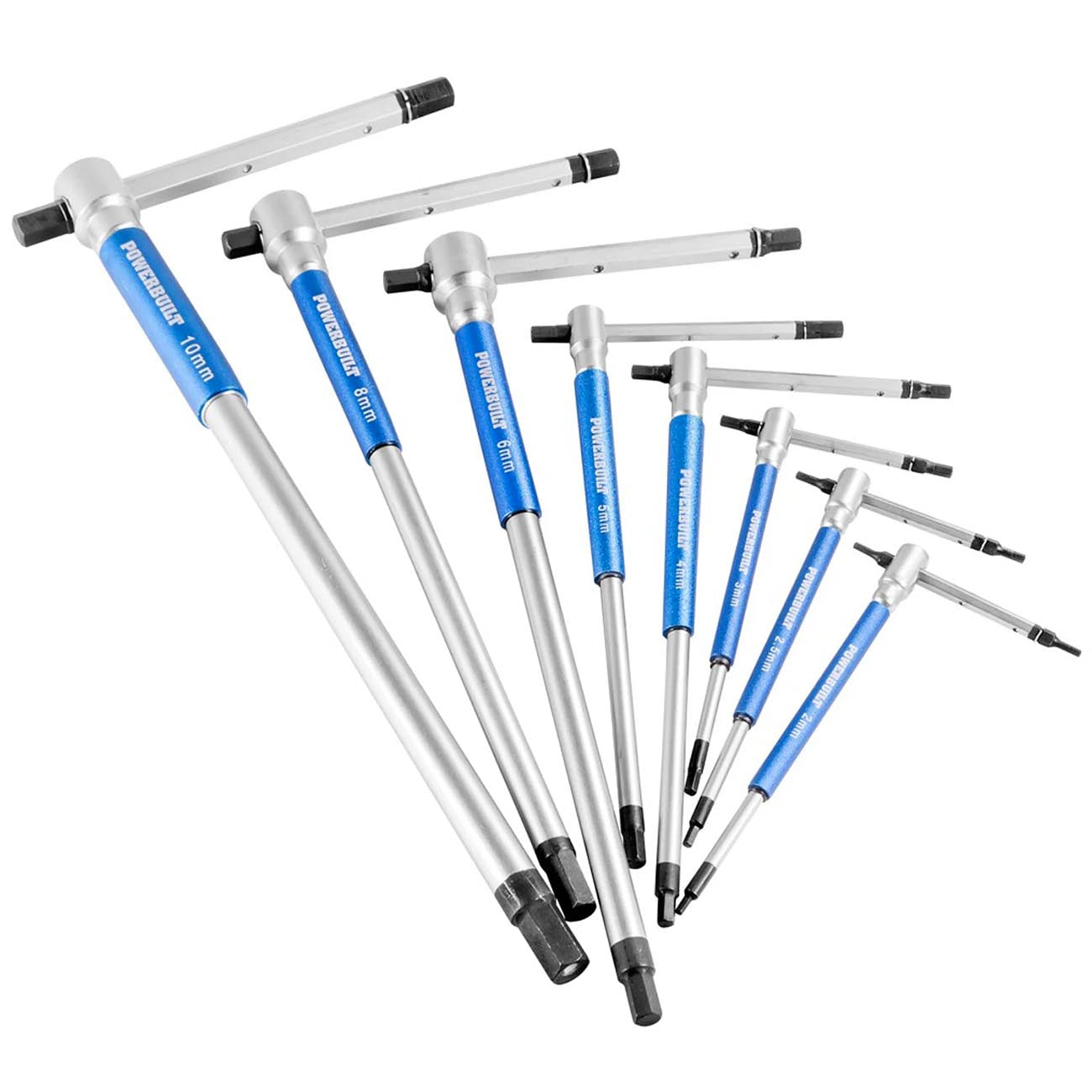 Powerbuilt Metric T-Handle Hex/Allen Key Wrench Set with Storage Rack (8 Piece Set)