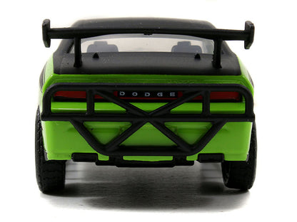 Letty's Dodge Challenger SRT8 Green with Matt Black Top and Hood and Black Stripes "Furious 7" (2015) Movie "Fast & Furious 25th Anniversary" Series 1/32 Diecast Car Model by Jada