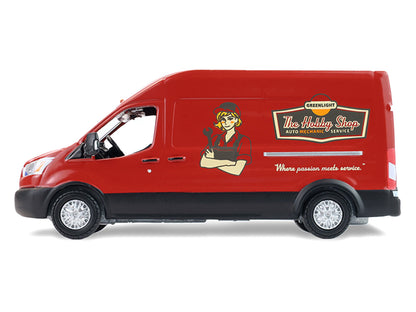 2019 Ford Transit LWB High Roof Van Red 1/64 Diecast Model - Greenlight