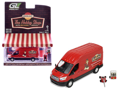 2019 Ford Transit LWB High Roof Van Red 1/64 Diecast Model - Greenlight