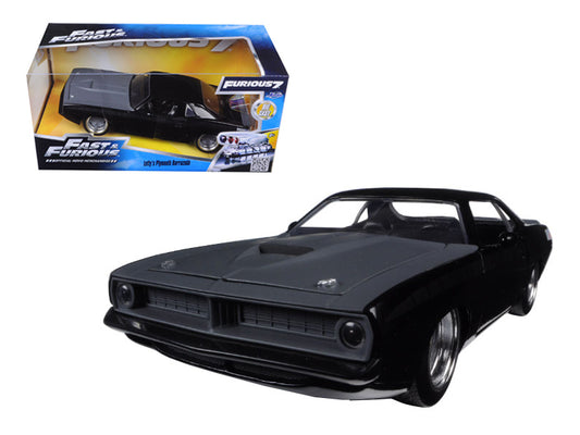 Letty's Plymouth Barracuda Matt Black Movie 1/24 Diecast Model Car - Jada