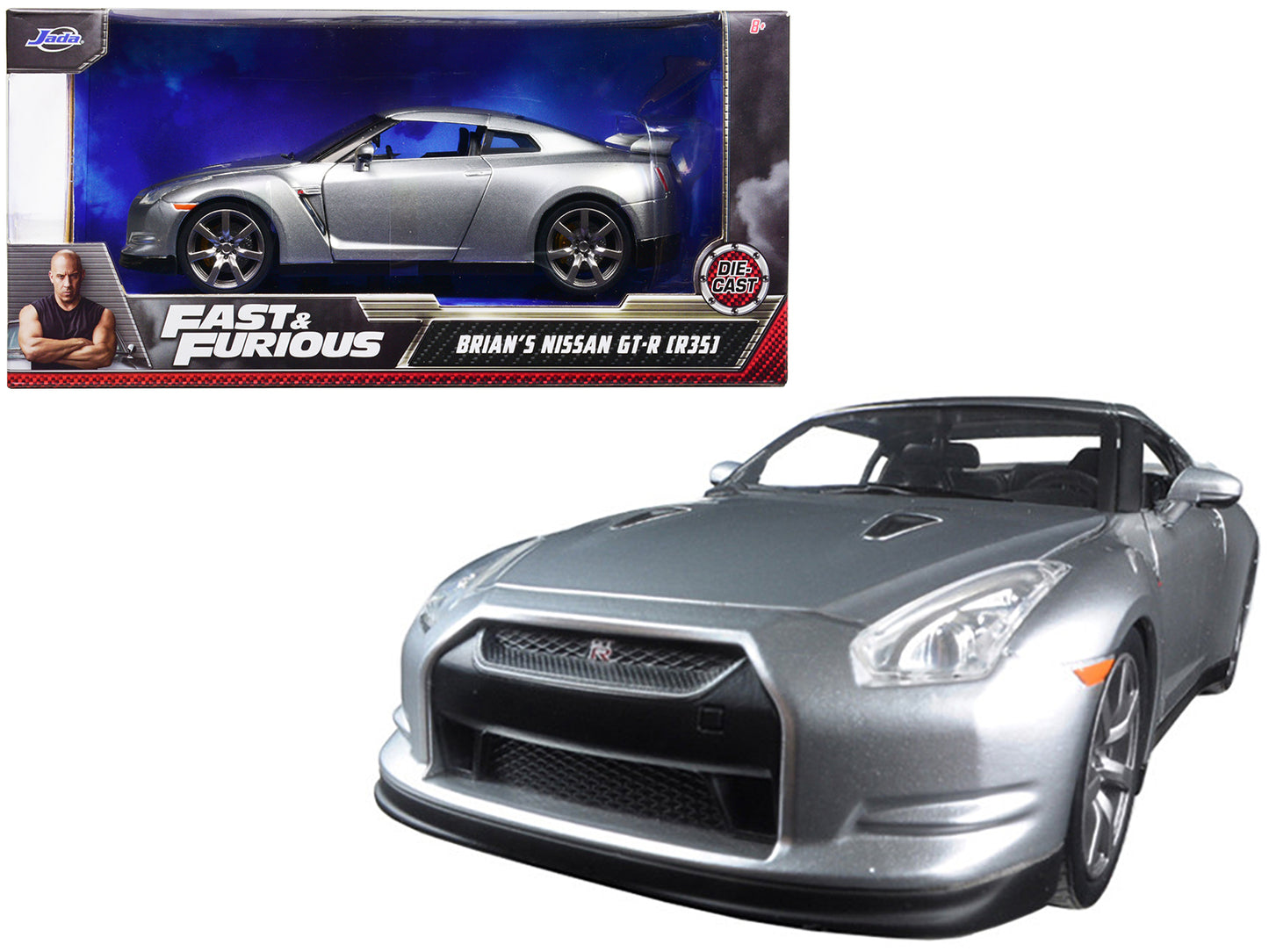 Brian's Nissan GT-R (R35) Silver "Fast & Furious" Movie 1/24 Diecast Model Car by Jada <h2>Brian's Jada</h2> <p>High-quality perfect for collectors and enthusiasts. Features detailed interior exterior