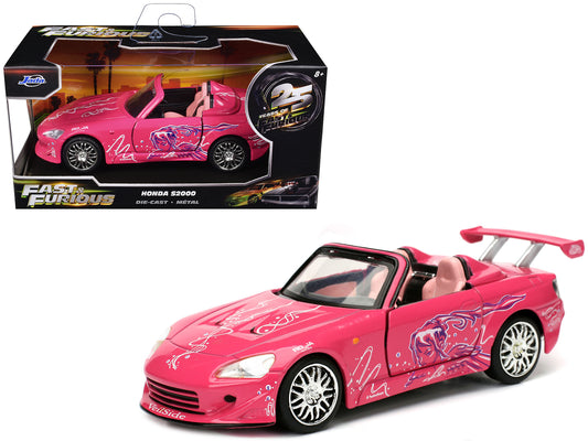 Suki's Honda S2000 Convertible Pink Graphics 1/32 Diecast Model Car - Jada