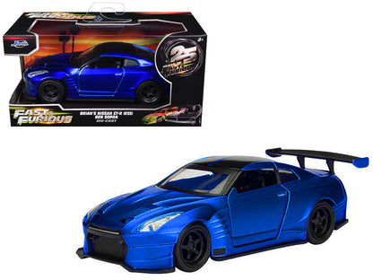 Brian's 2009 Nissan GTR R35 Blue Ben Sopra 1/32 Diecast Model Car - Jada