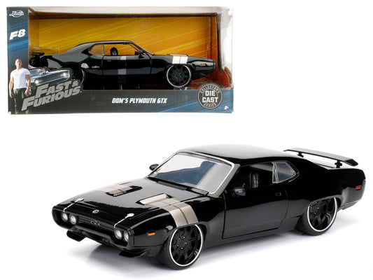 Dom's Plymouth GTX Fast & Furious F8 Movie 1/24 Diecast Model Car - Jada