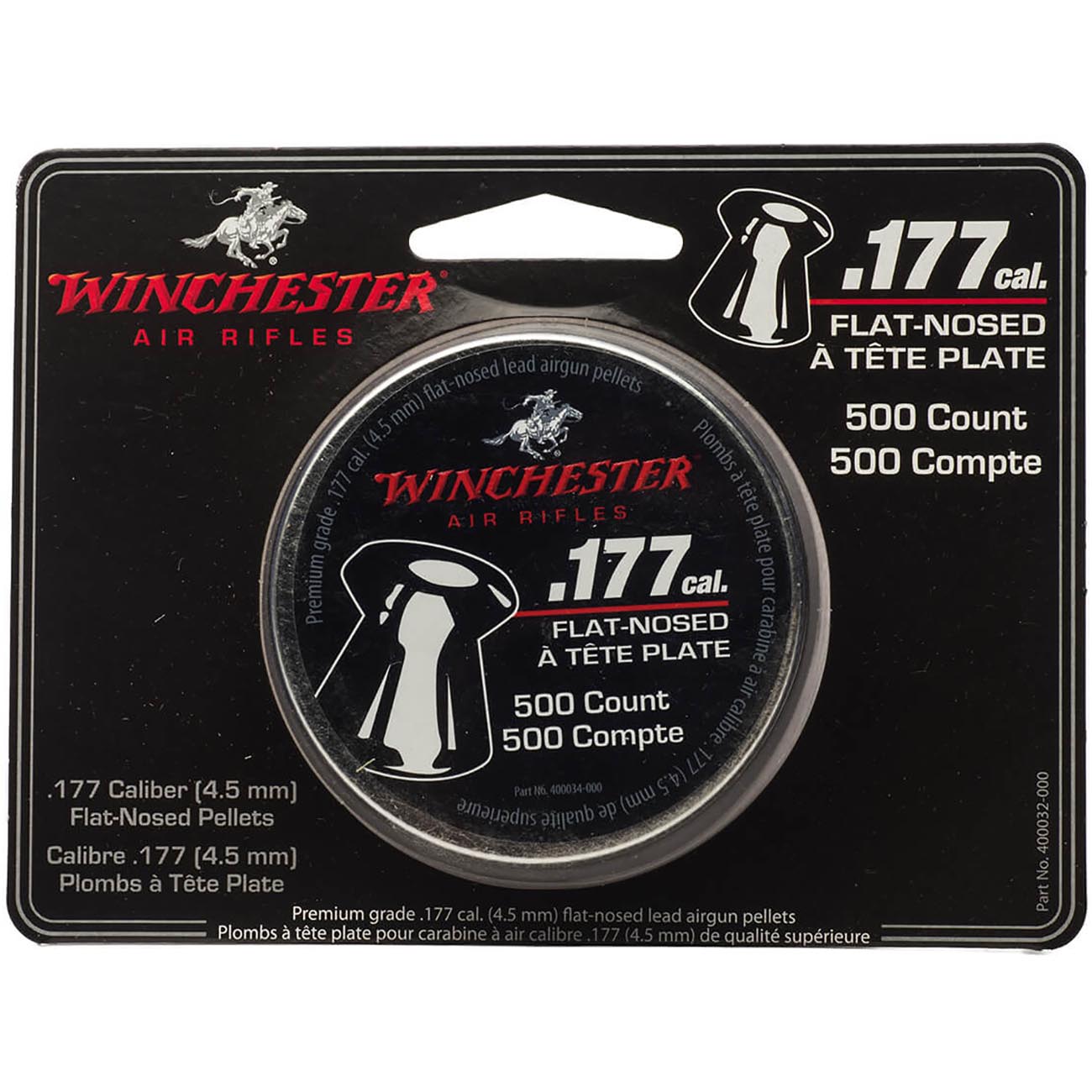 Winchester .177 Cal. Flat Lead Pellets (500 Count)