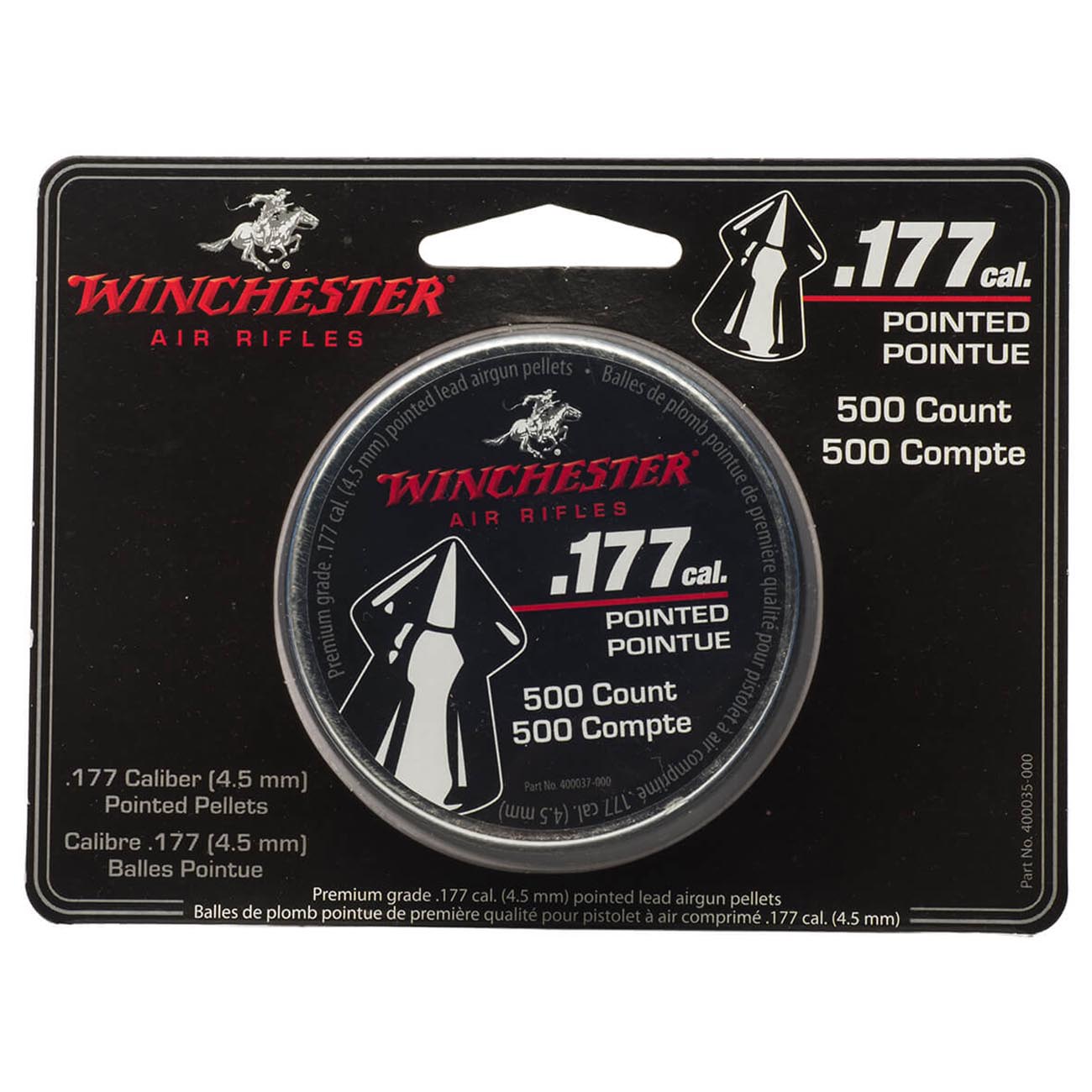 Winchester (987416-406) .177cal Pointed Lead Pellets (500 count)