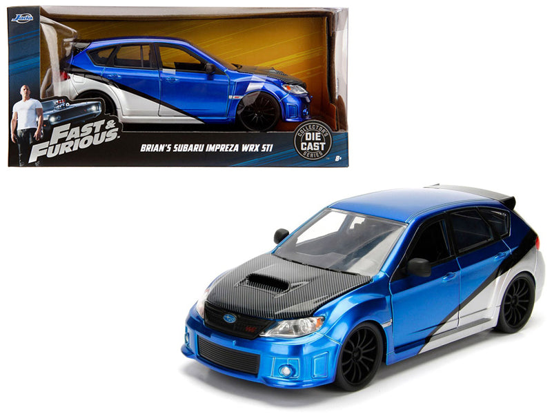 Brian's Subaru Impreza WRX STI Blue and Silver with Carbon Hood "Fast & Furious" Movie 1/24 Diecast Model Car by Jada <h2>Brian's Jada</h2> <p>High-quality perfect for collectors enthusiasts. Features