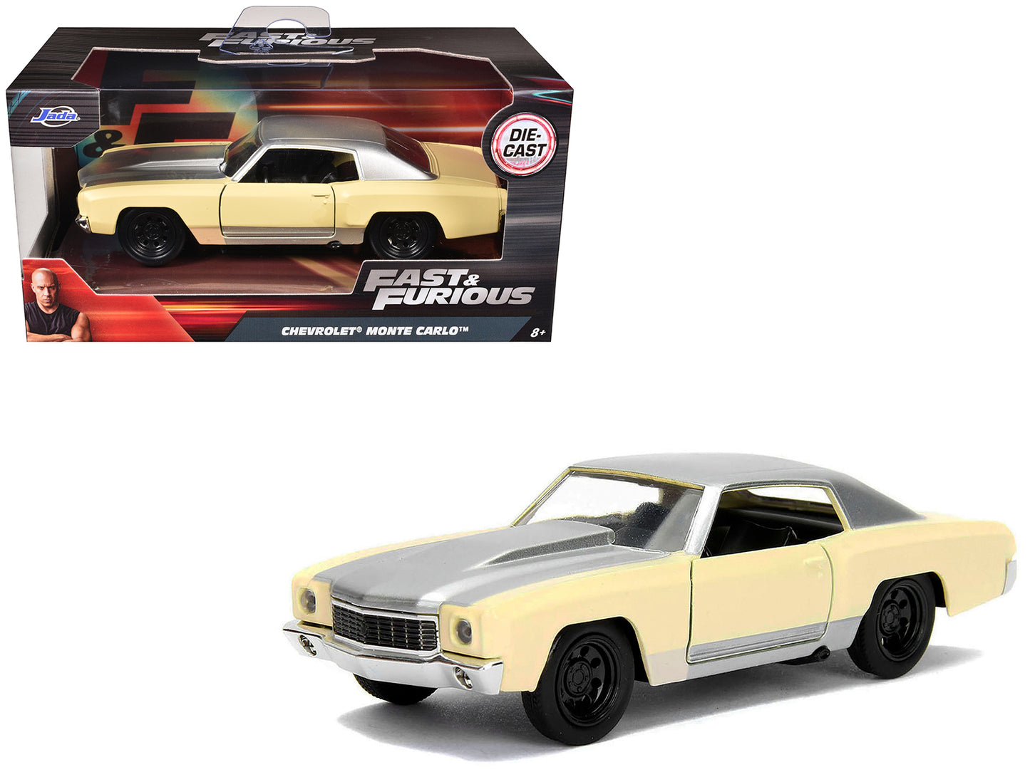 Chevrolet Monte Carlo Cream with Silver Hood and Top "The Fast the Furious: Tokyo Drift" (2006) Movie "Fast & Furious" Series 1/32 Diecast Model Car by Jada <h2>Chevrolet Jada</h2> <p>High-quality per