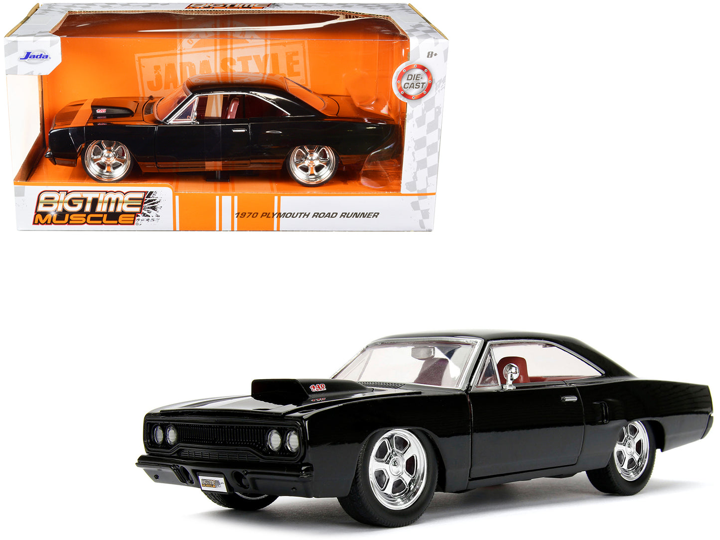 1970 Plymouth Road Runner 440 Black with Red Interior "Bigtime Muscle" Series 1/24 Diecast Model Car by Jada <h2>1970 Jada</h2> <p>High-quality perfect for collectors and enthusiasts. Features detaile